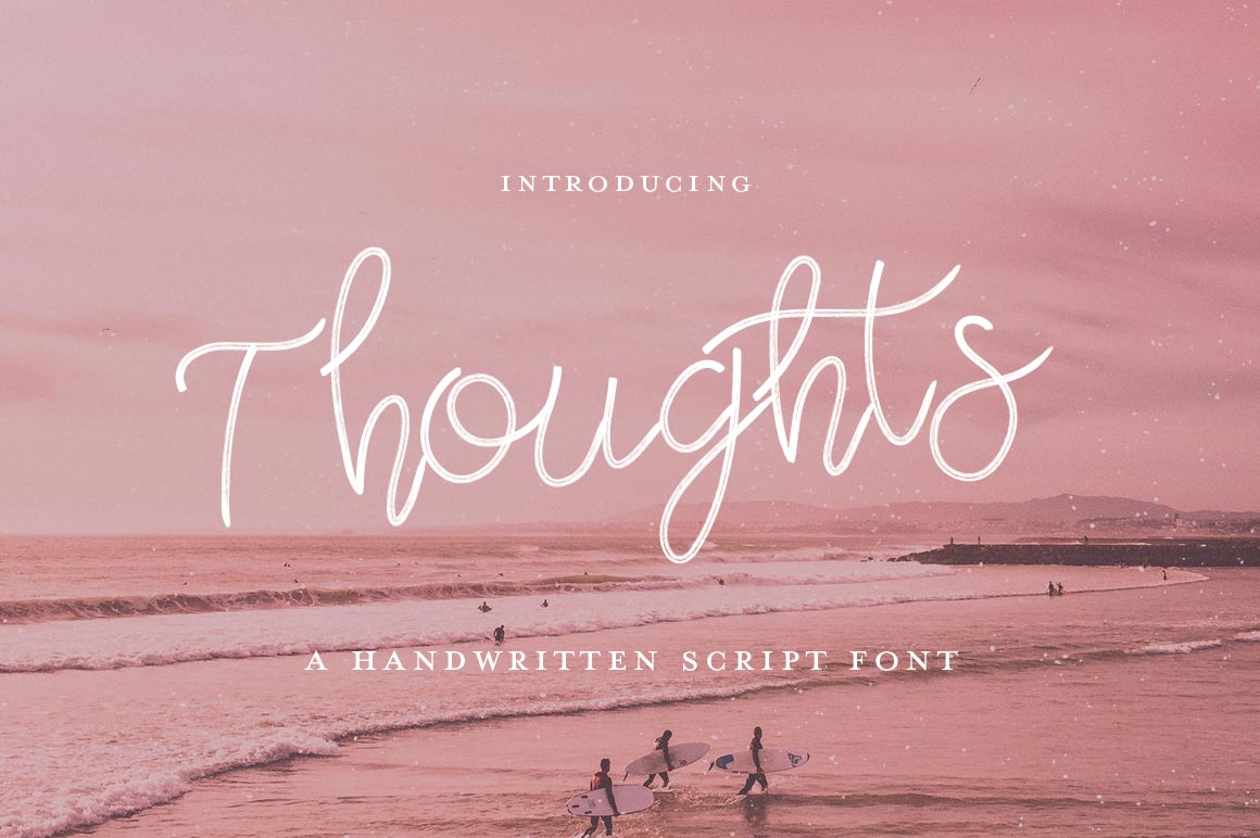Thoughts Script: A Handwritten Typeface for Whimsical Digital Branding